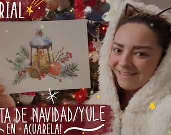 Video tutorial, Pinta una tarjeta navideña con acuarela!