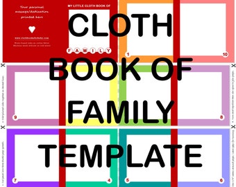Rainbow Family Cloth Book Template, Cut & Sew (Digital Download)