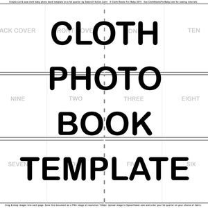 MODELLO di libro fotografico in tessuto per pannello per libro per bambini SPOONFLOWER tagliato e cucito in quarti di grasso