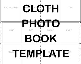 Cloth photo book TEMPLATE for SPOONFLOWER cut & sew fat quarter baby book panel