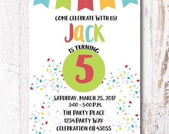 colorful invitation etsy