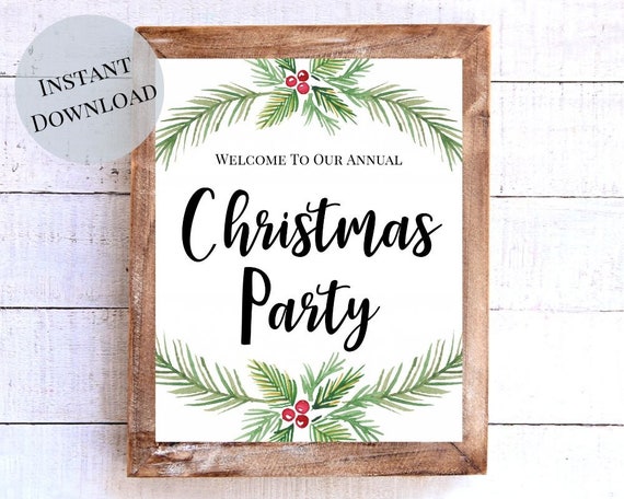 Christmas Party Welcome Sign Welcome Sign Template Editable  Etsy