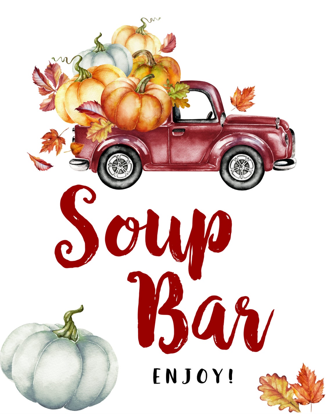 Soup Bar Sign Food Table Printable Sign Fall Party Etsy