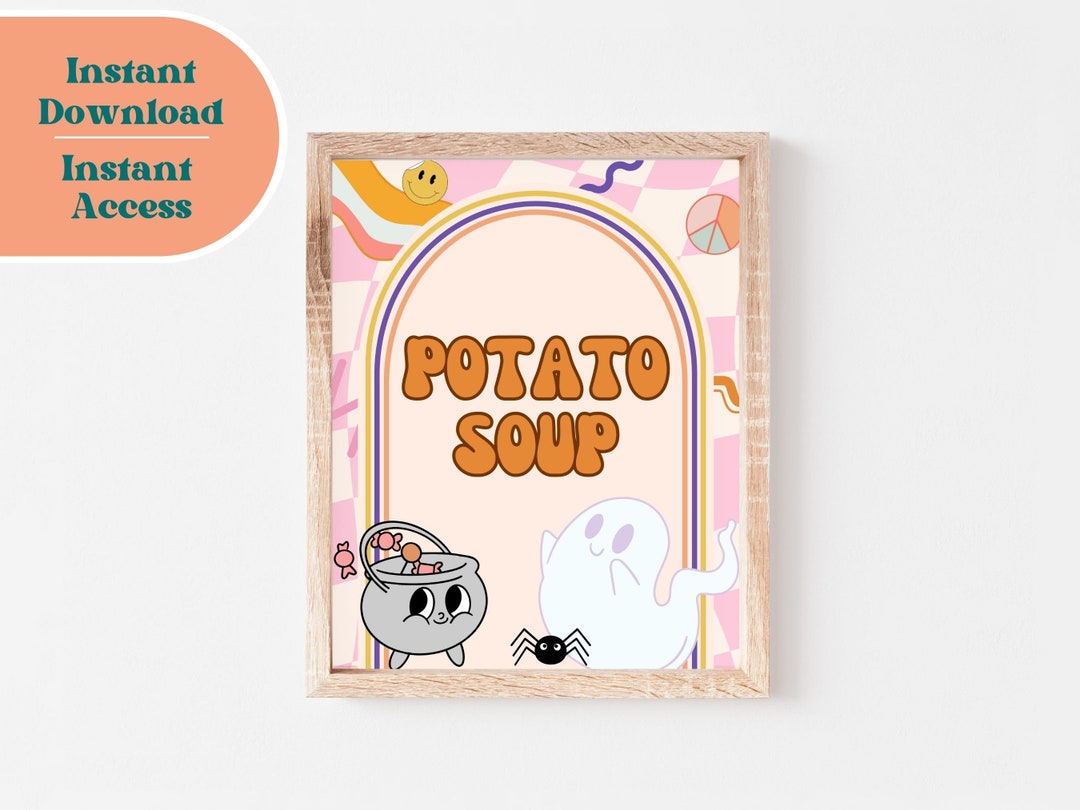 Soup Bar Printable Sign, Potato Soup Printable Sign, Food Table Sign ...