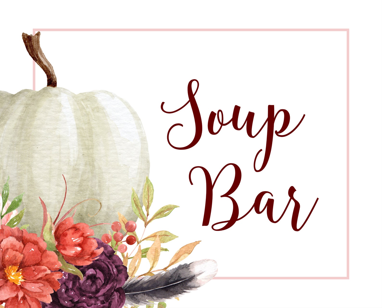 Soup Bar Sign Fall Party Decorations Thanksgiving Printable Etsy Norway