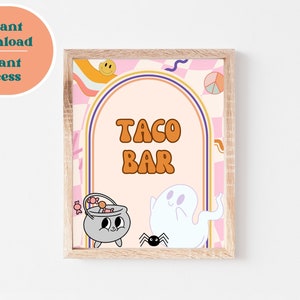 Taco Bar Printable Sign, Food Buffet Sign, Food Table Sign, Halloween Party Printable Sign