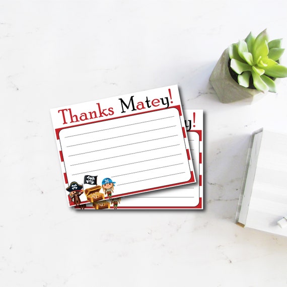 Pirate Thank You Cards Instant Download Thank You Cards for | Etsy
