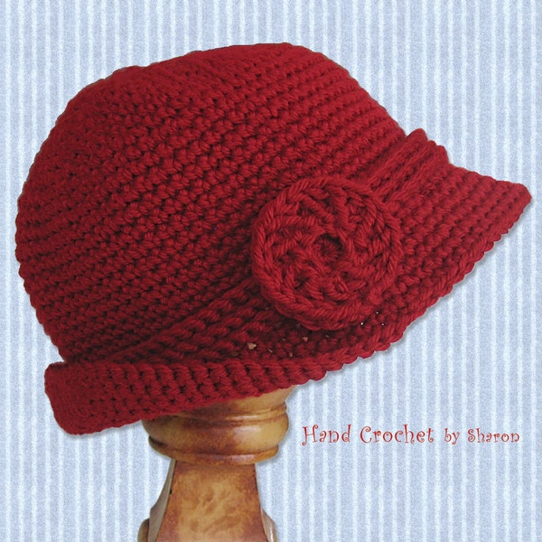 Cloche / Beanie / Brim Hat - Wine / Burgundy