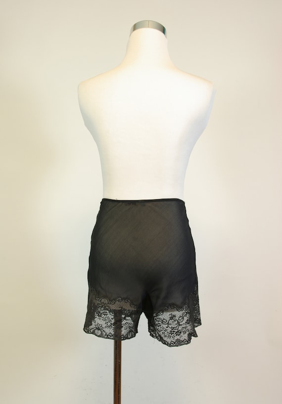 Black Silk Chiffon 1930s Tap Panties Chevette lab… - image 5