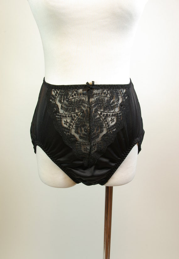 Lacy Black Silky Panties Vassarette label Women's 