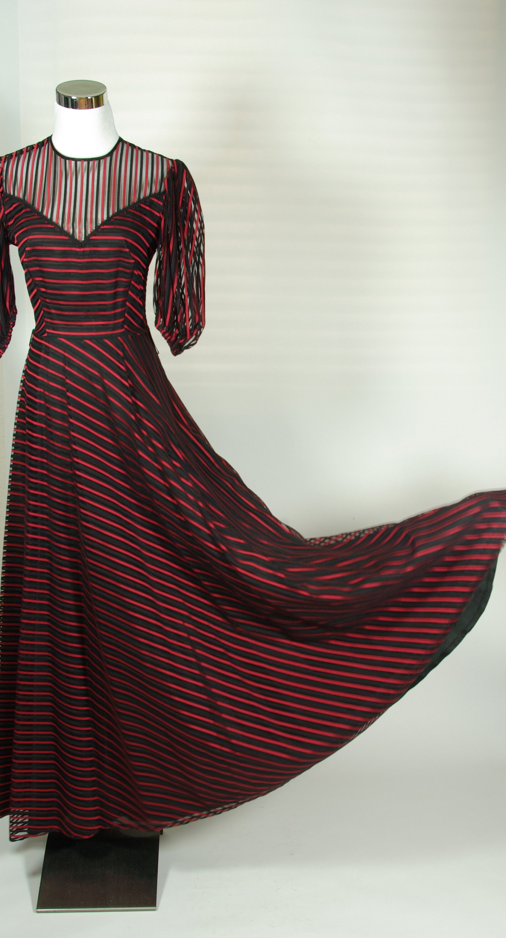 red black ball gown