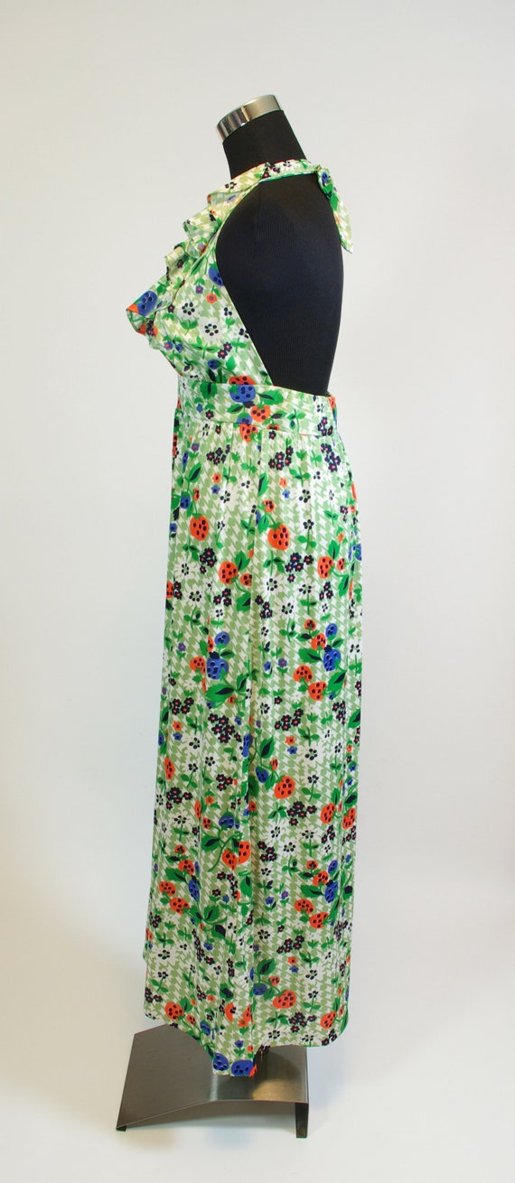 Strawberry Print Maxi Halter Dress 70s Novelty Pr… - image 3