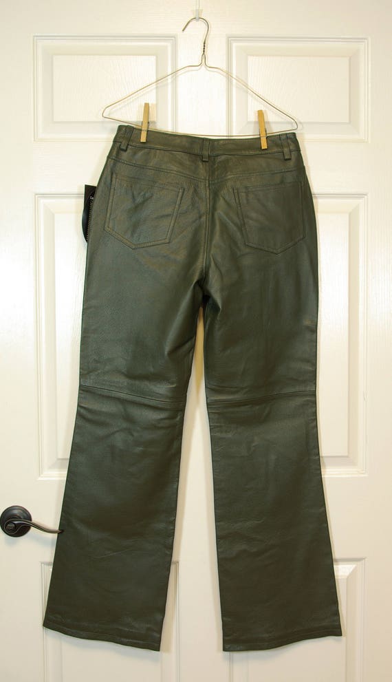 olive green leather pants