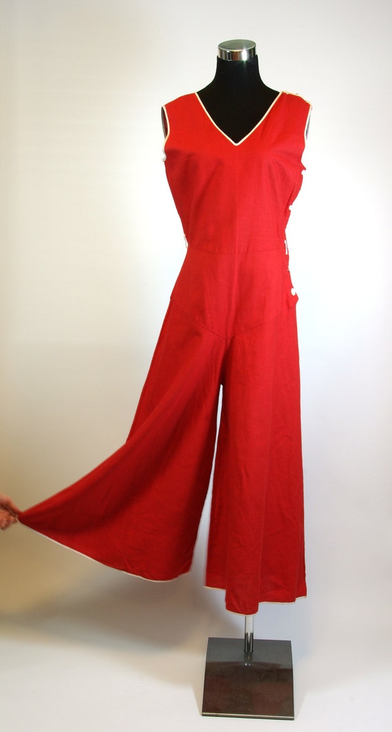 1930s Beach Pajamas Palazzo Pants Jumpsuit Romper… - image 1