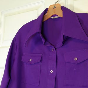 70s Butterfly Collar Purple Haze Shirt Emo Indie Retro 46 Chest