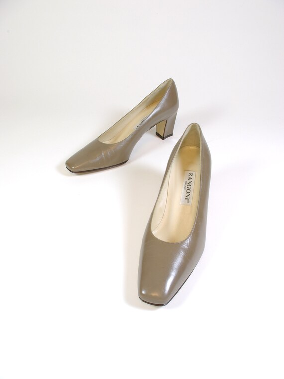 Rangoni Italian Taupe Pumps 90s Leather 