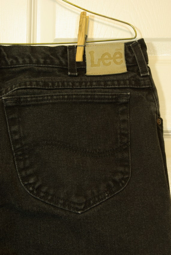 38w 34l Lee Black Denim High Waist Jeans 80s 90s Etsy