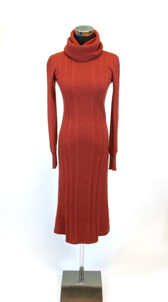 rust colored sweater dress