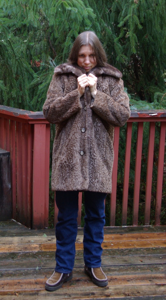 Fabulous Faux Fur Mod Swing Coat Persian Lamb Styl