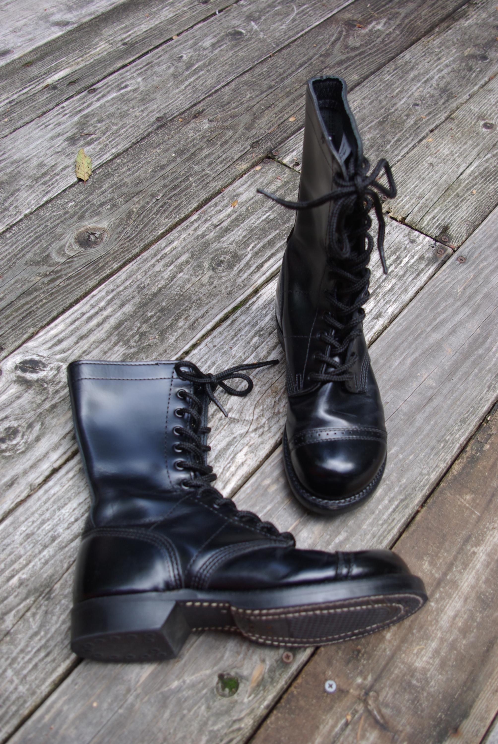 Corcoran Leather Steel Toe Boots Size 12 M 7.5M Corcoran Black Combat Leather Boots US Army Military  main image 4