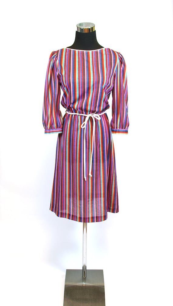 Rainbow Stripe Dress Oops label late 70s/early 80s