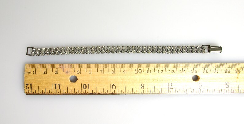 Rhinestone Tennis Bracelet 50s Glamor Gal VLV Rockabilly Prong Set Rhinestones
