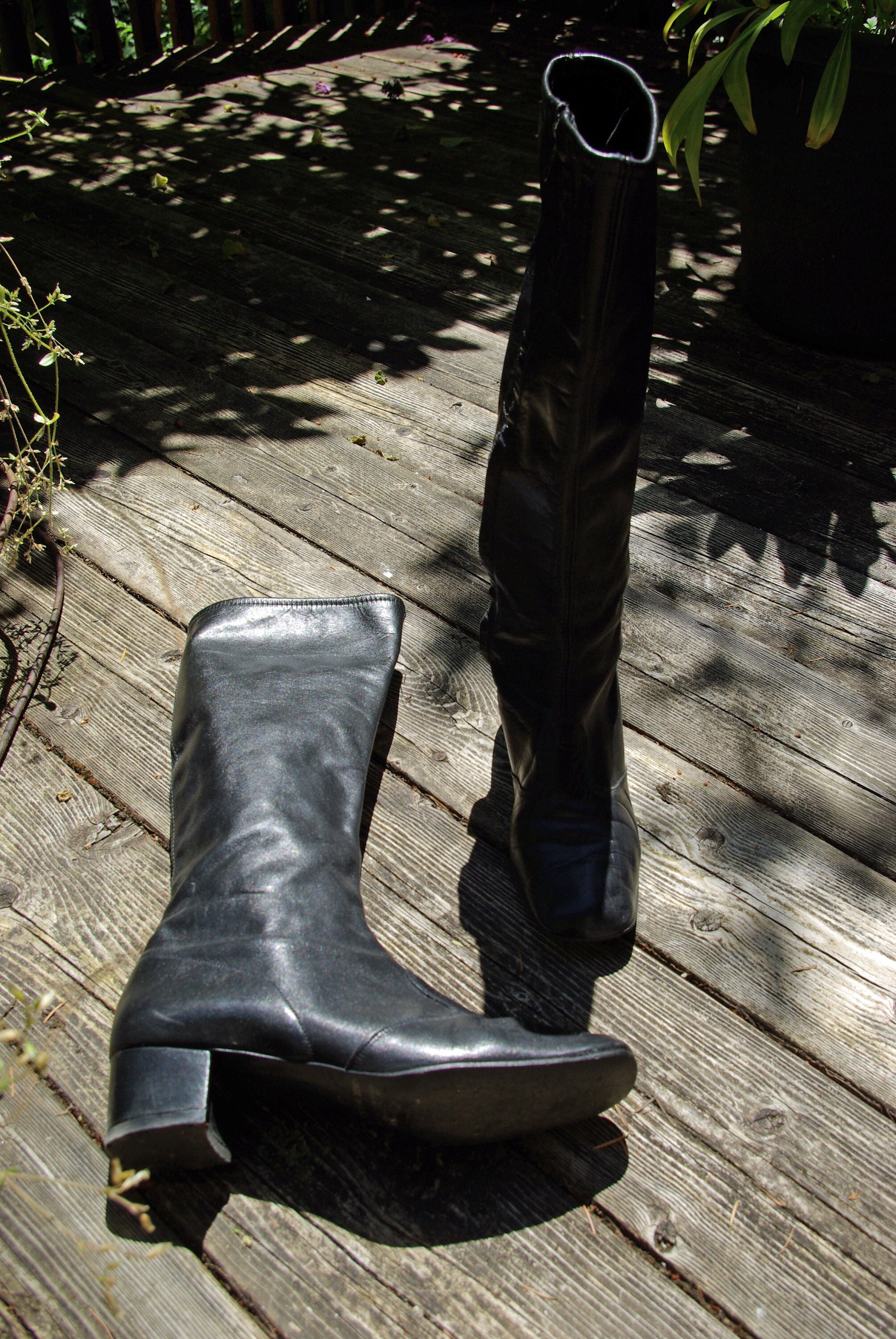 Black Leather Women Boots Size 8 Etsy