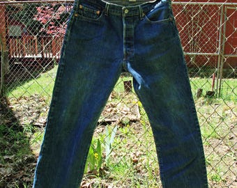 Levis 501xx Shrink to Fit 36 x 32 Blue Jeans
