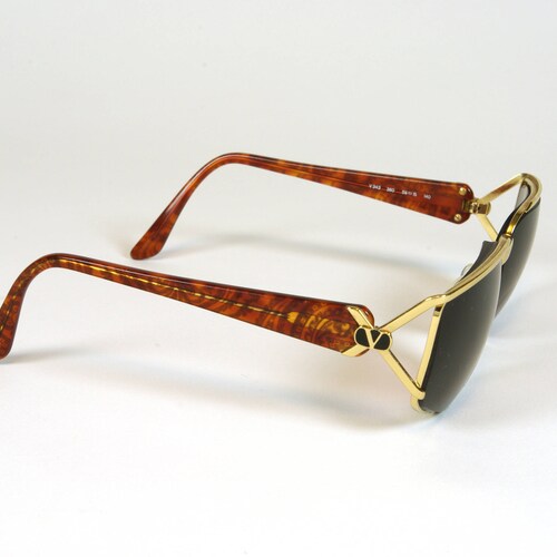 Valentino Glasses Gold with shops Paisley Tortoiseshell Arms V343 59-15-140 Made in Italy