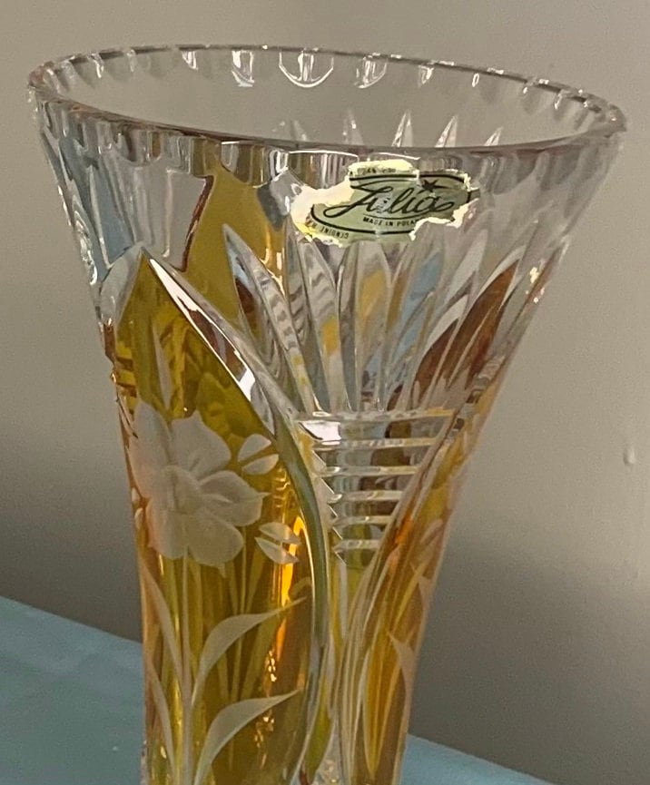 Julia Glassworks Crystal Vase - Etsy