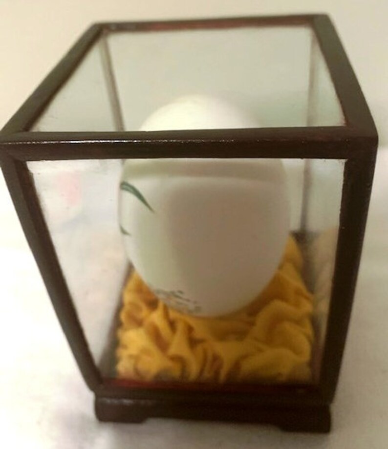 Vintage Hand Painted Egg in Display Case Oriental Etsy