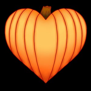 Pumpkin heart emoji