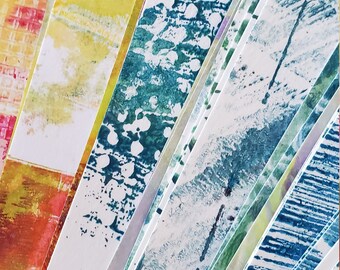 Hand Painted Journal Cards, Colorful Gelli Prints, Collage Papers, Journaling Monoprints