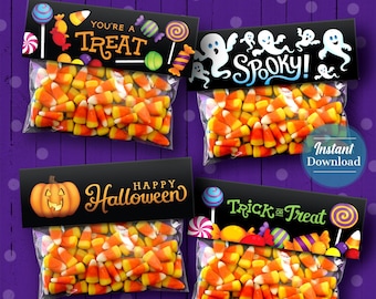 4 Printable Halloween Treat Bag Toppers | Read Full Listing Before Purchase