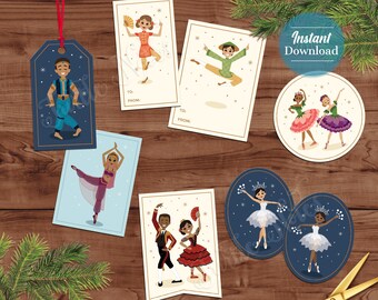 Nutcracker themed Christmas Variety Gift Tags | Digital Printable Labels for Christmas Gifts