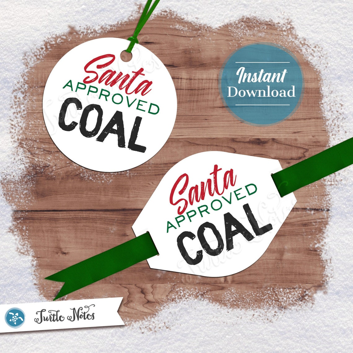 Santa Approved Coal Tag Variation 10 Digital Printable Gift Tags ...