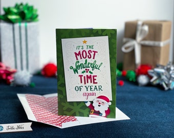 Tarjeta de felicitación navideña desplegable / El regalo más maravilloso de Papá Noel / Tarjeta de aniversario / Tarjeta de cumpleaños / Tarjeta de felicitación de Feliz Navidad