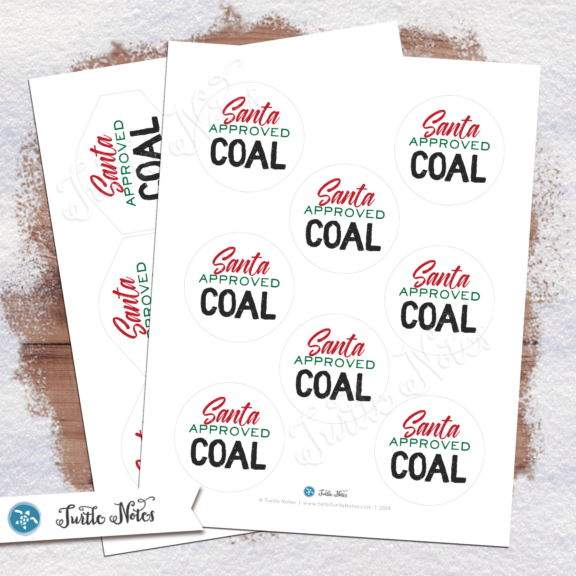 Santa Approved Coal Tag Variation 10 Digital Printable Gift Tags ...