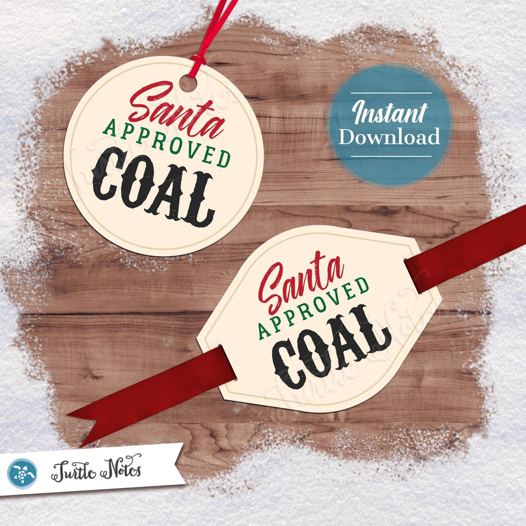 Santa Approved Coal Tag Variation 08 Digital Printable Gift Tags ...