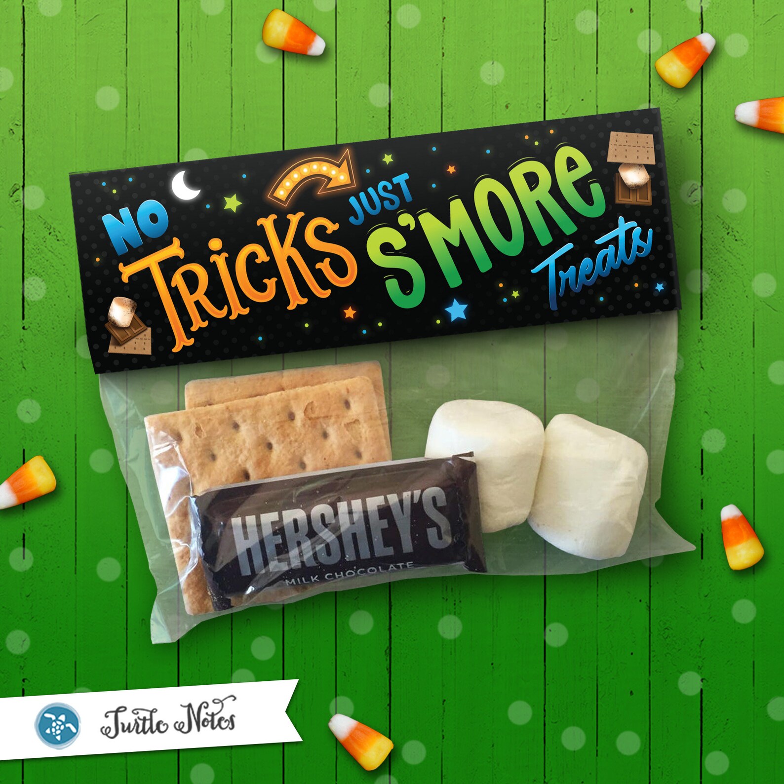 4 Printable S'more Themed Halloween Treat Bag Toppers Read Full Listing ...