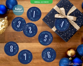 Hanukkah Gift Tags: Snowy Blue 8 Nights Stickers (Digital Printable) CT012