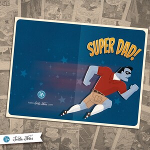 Super Dad Super Hero Themed Printable Father's Day Card With Matching ...