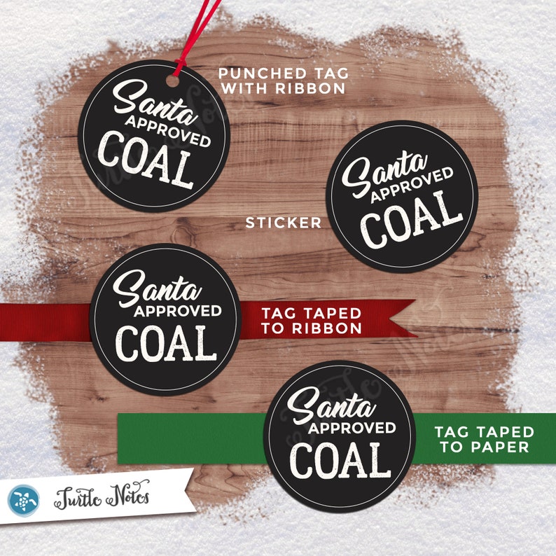 Santa Approved Coal Tag Variation 02 Digital Printable Gift Tags ...