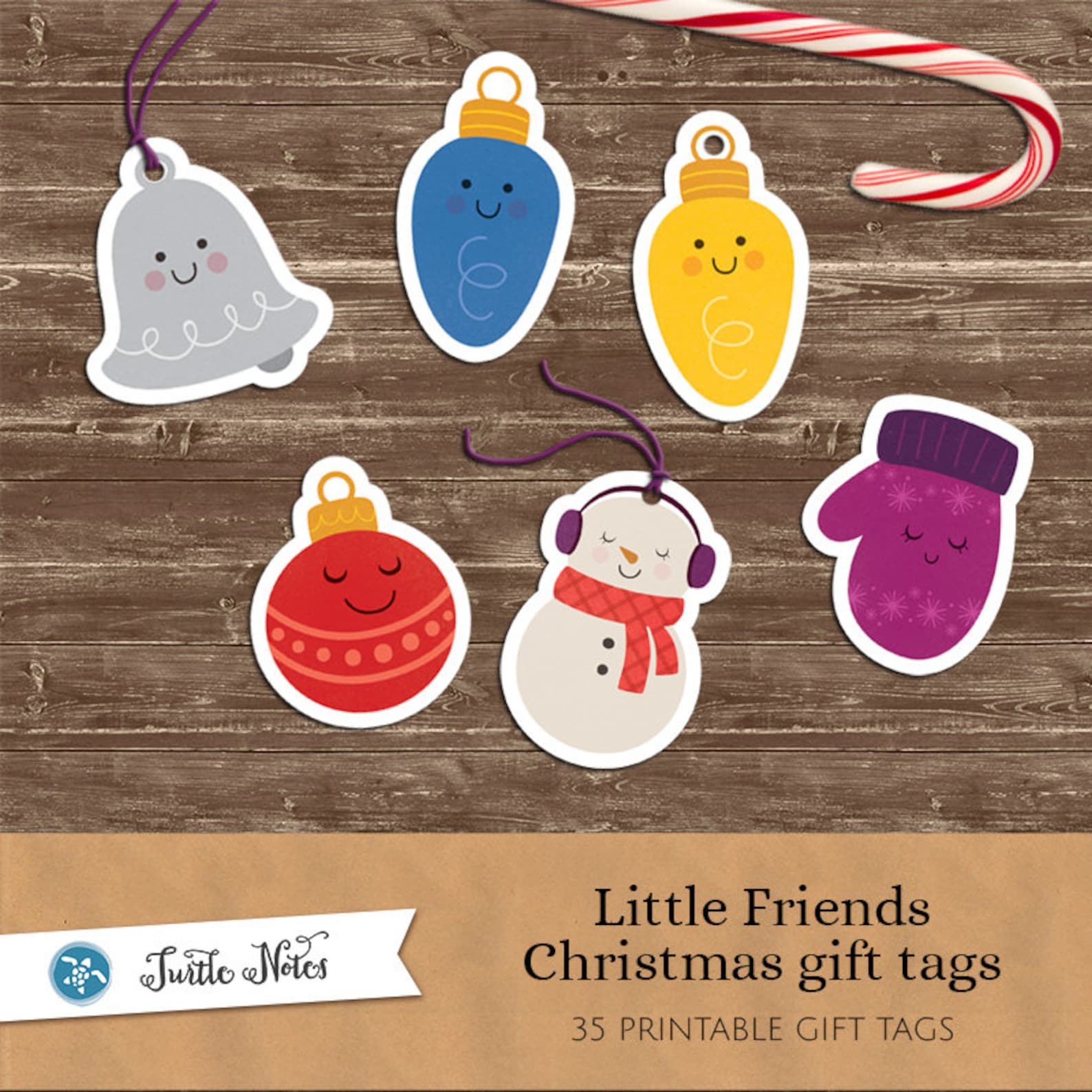 Little Friends Christmas Gift Tags 35 Printable Gift Tags or Stickers ...