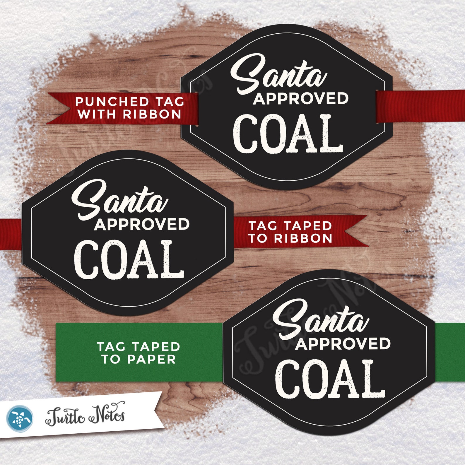 Santa Approved Coal Tag Variation 02 Digital Printable Gift Tags ...