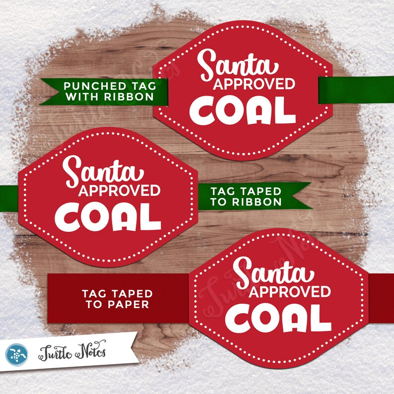 Santa Approved Coal Tag Variation 12 Digital Printable Gift | Etsy