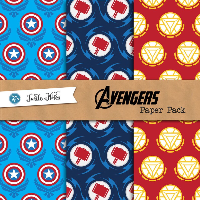 Avengers Digital Paper Pack / 12x12 Papeles de Scrapbook Etsy