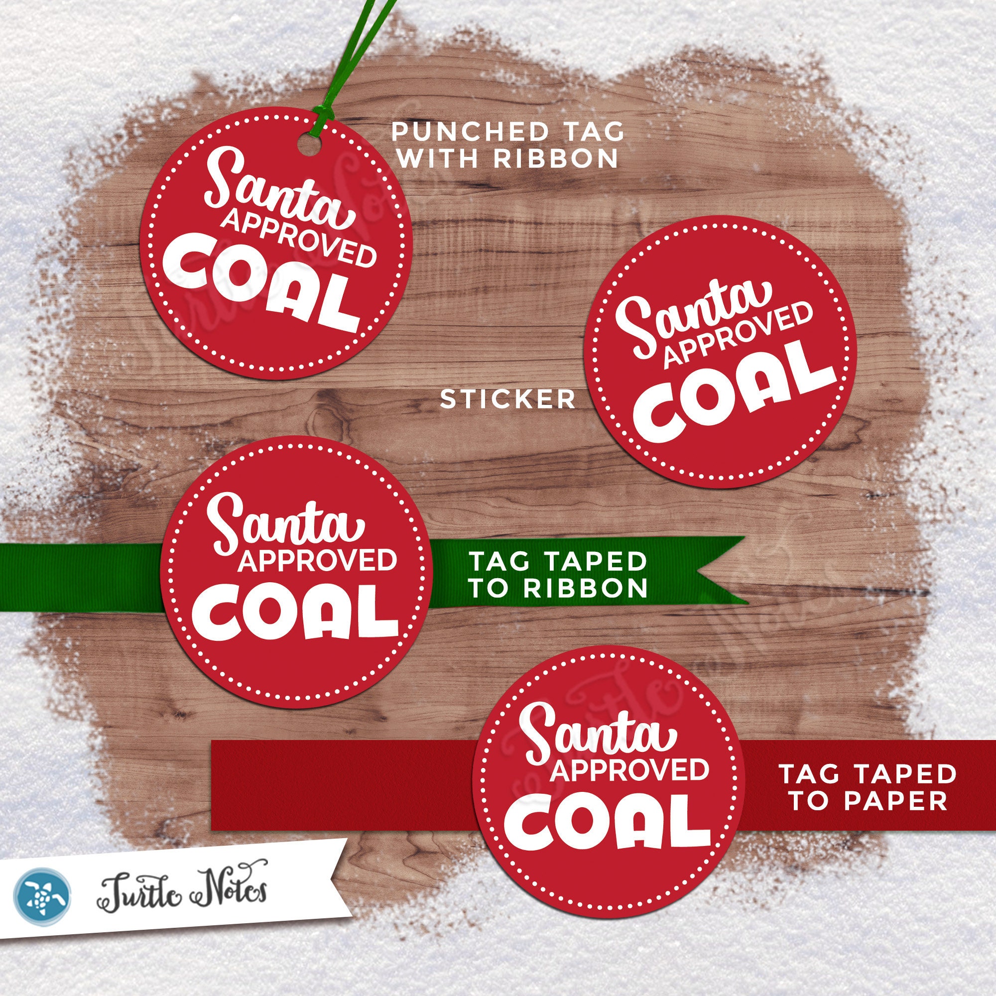 Santa Approved Coal Tag Variation 12 Digital Printable Gift | Etsy