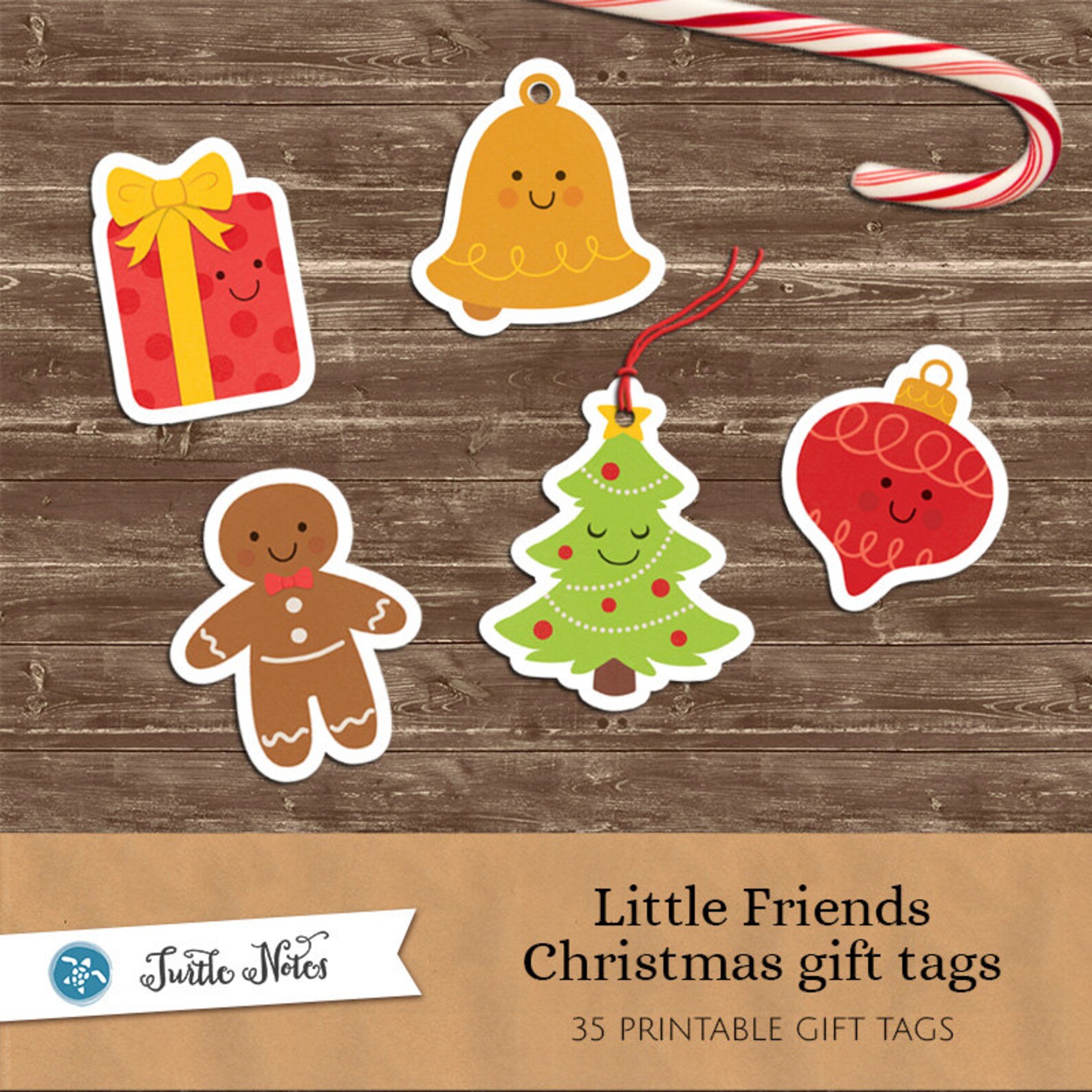 Little Friends Christmas Gift Tags 35 Printable Gift Tags or Stickers ...