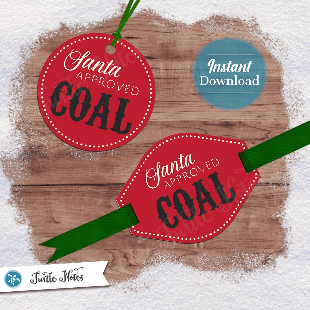 Santa Approved Coal Tag Variation 05 Digital Printable Gift Tags ...